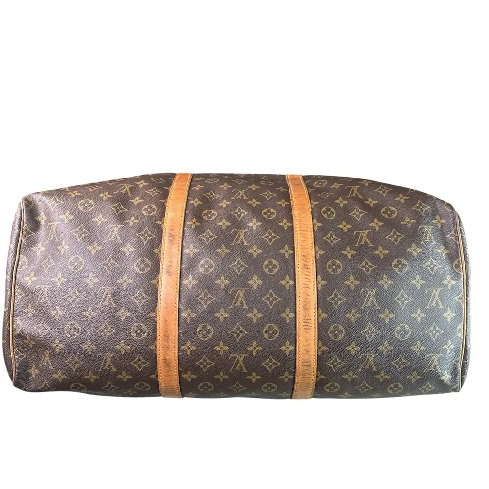 Louis Vuitton Vintage Sac Souple Brown Monogram Keepall Duffle Bag - Picture 7 of 12